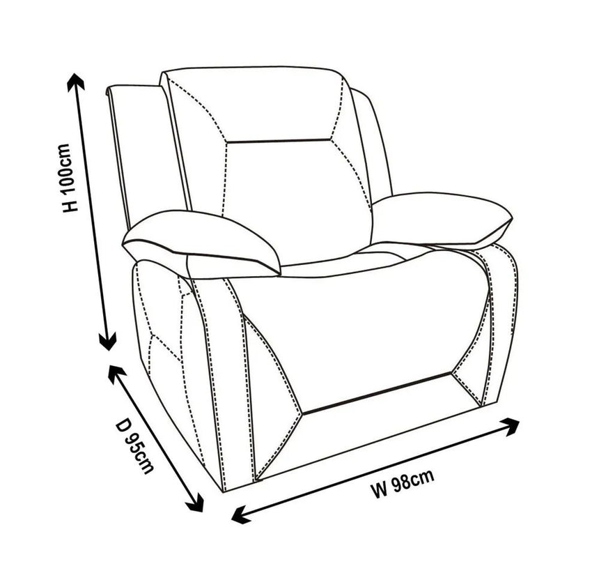 Abruzzo Dark Brown Leather Recliner Armchair