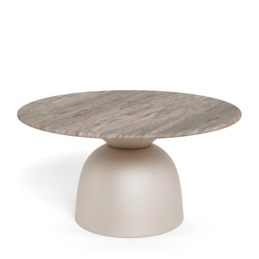 Ferrol Coffee Table - Round - Grey Marble with Grey Base