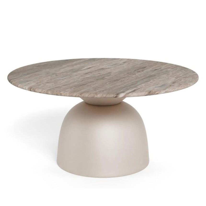 Ferrol Coffee Table - Round - Grey Marble with Grey Base