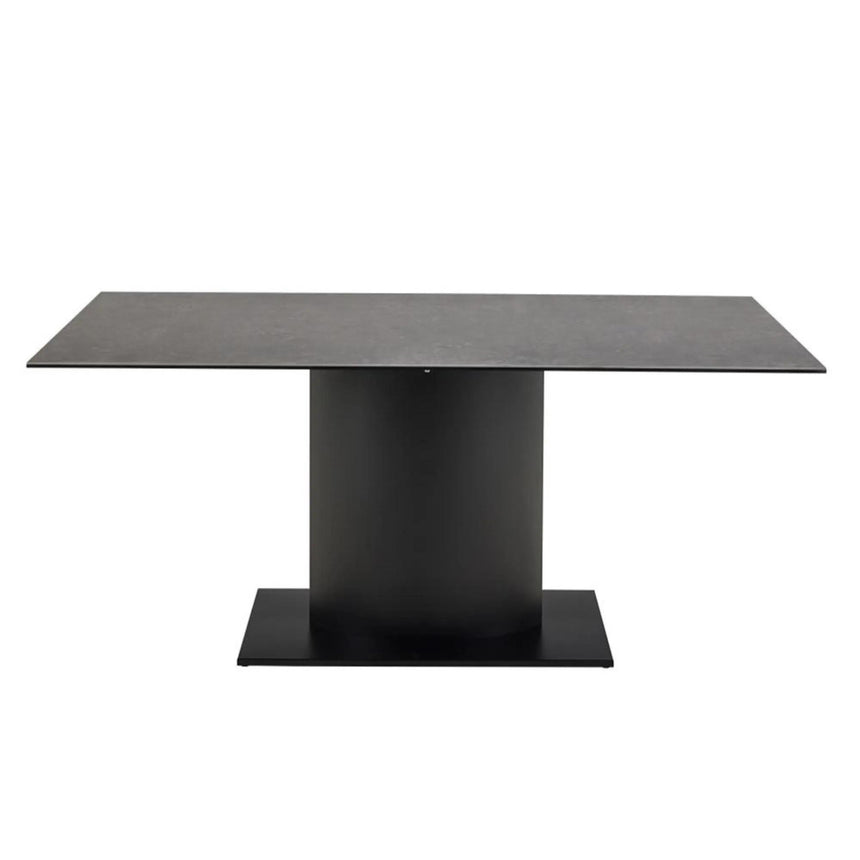Marbella Dining Table - 8 Seater - Pedestal - 200cm - Black Ceramic