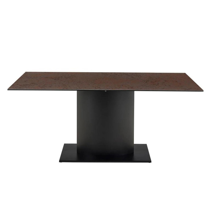 Marbella Dining Table - 8 Seater - Pedestal - 200cm - Rusty Brown Ceramic