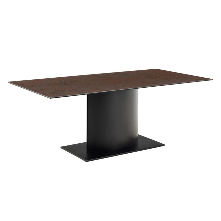 Marbella Dining Table - 8 Seater - Pedestal - 200cm - Rusty Brown Ceramic