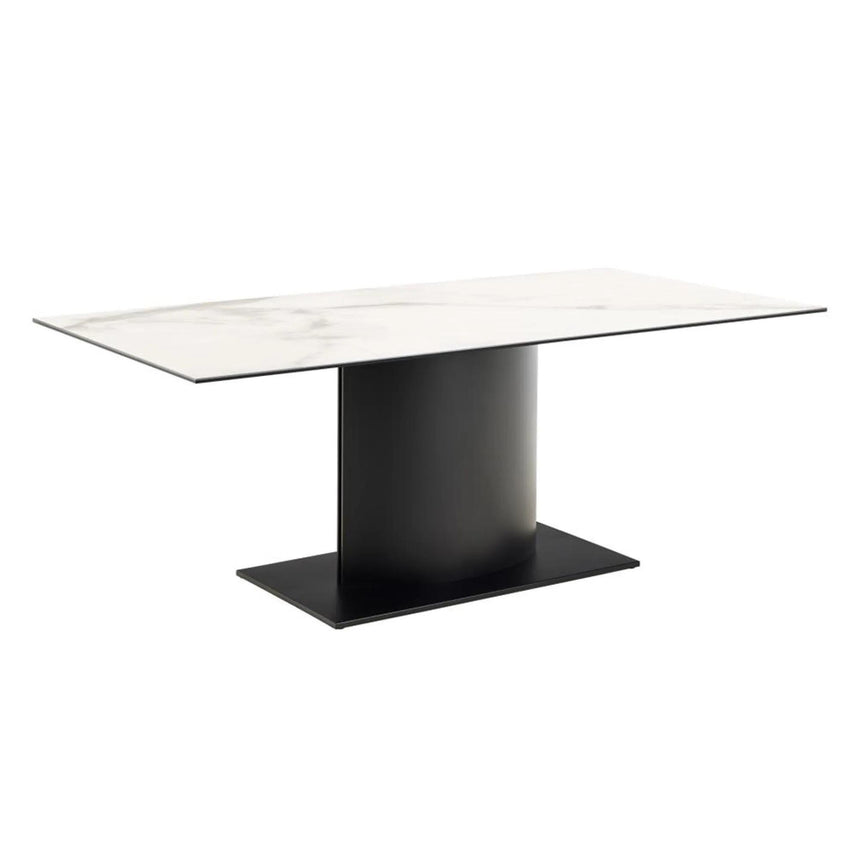 Marbella Dining Table - 8 Seater - Pedestal - 200cm - White Ceramic