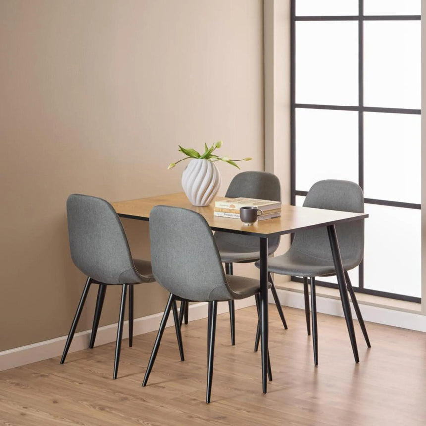 Wilma Dining Table - 4 Seater - 120cm - Oak and Black