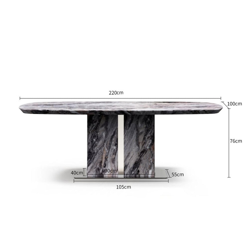 Saronno Dining Table - Grey Marble - Sizes Available