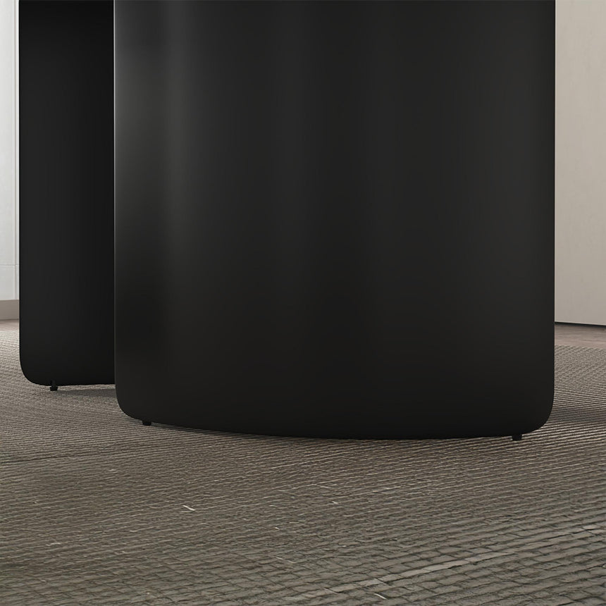 Lorea Dining Table - White Marble - Black Base - Sizes Available