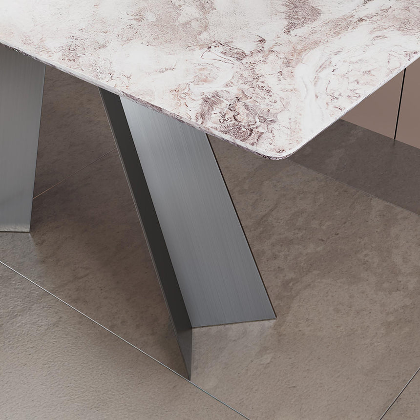 Taurus Console Table - Beige Marble - Dark Grey Base