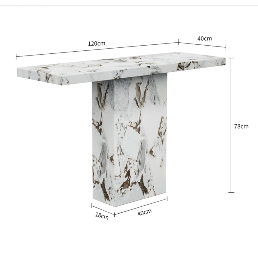 Viola Console Table - White Marble