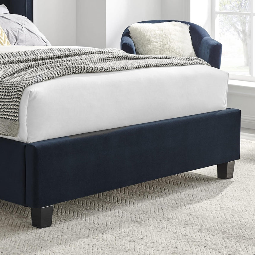 Posey Navy Blue Fabric Bed - Sizes Available