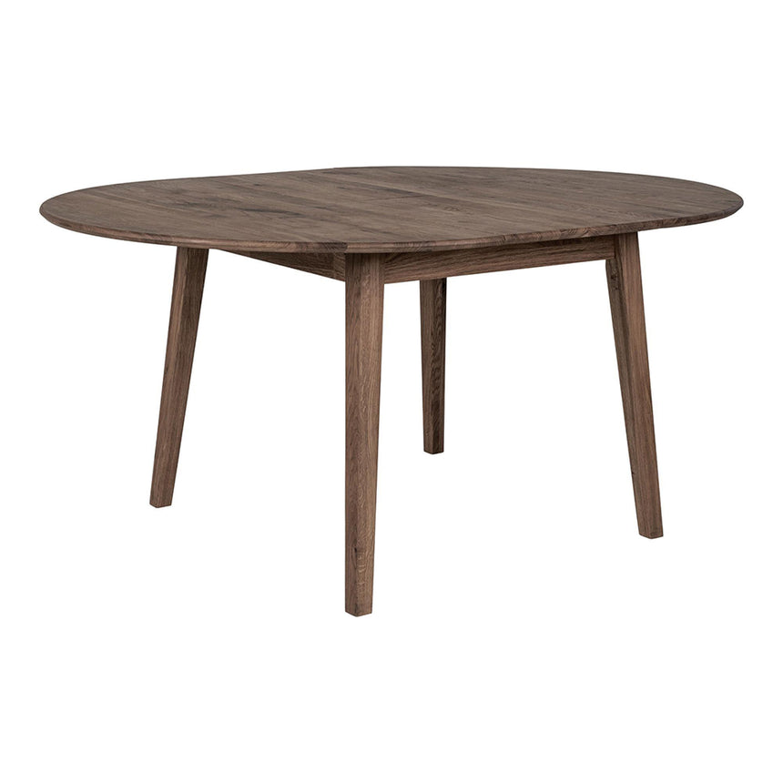 Metz Dining Table - Round - Butterfly Extending - 4-6 Seater - 118cm-158cm - Smoked Oak