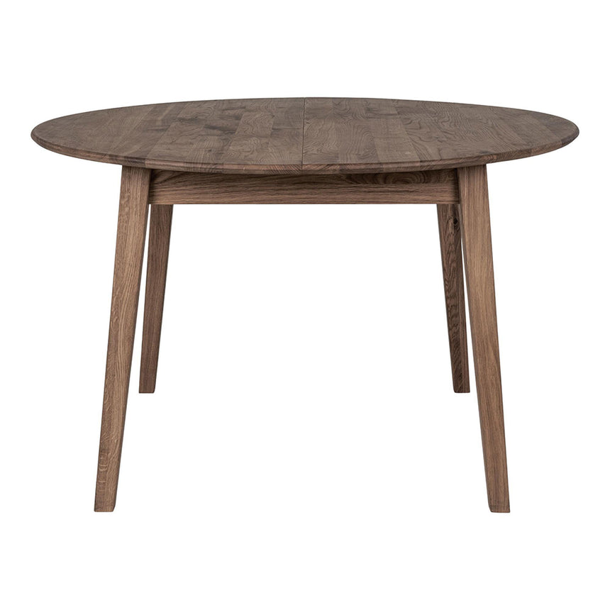 Metz Dining Table - Round - Butterfly Extending - 4-6 Seater - 118cm-158cm - Smoked Oak