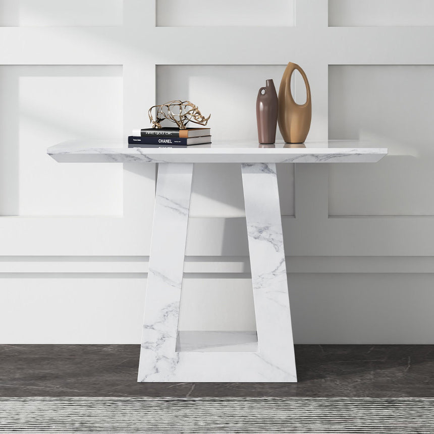 Milan Console Table - White Marble