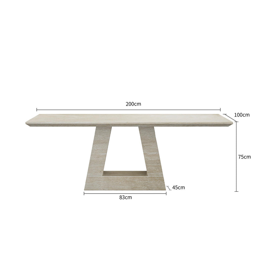 Milan Dining Table - Travertine Beige Engineered Marble - Sizes Available