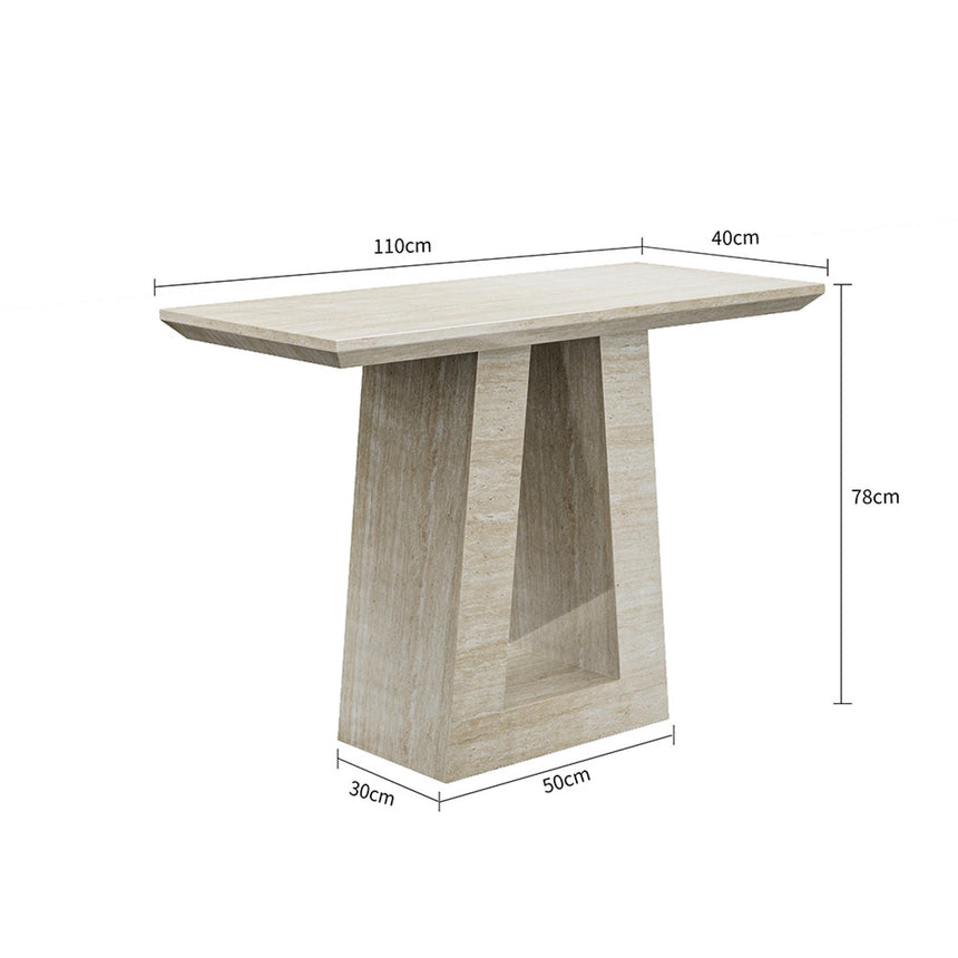 Milan Console Table - Travertine Beige Engineered Marble