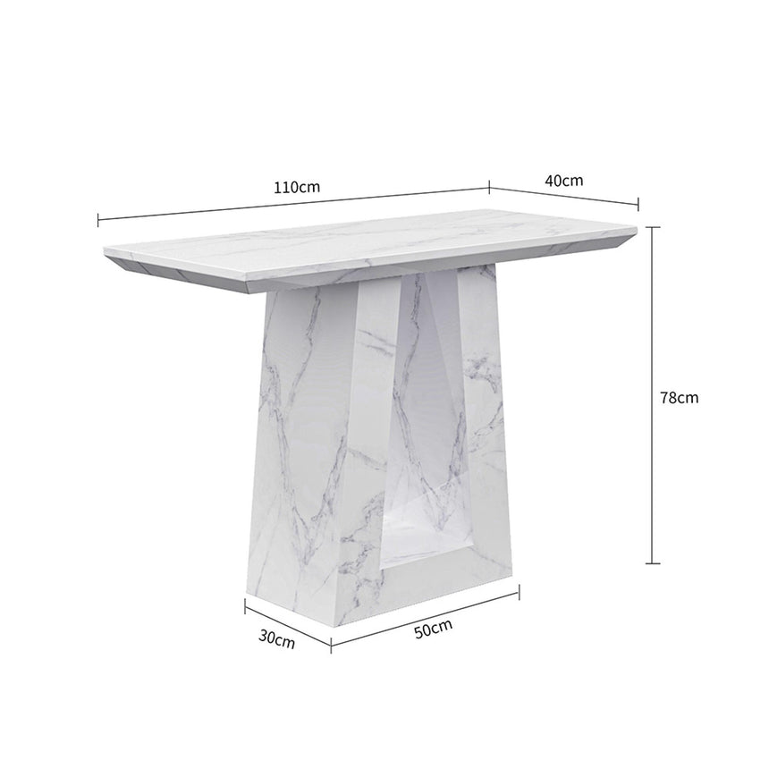 Milan Console Table - White Marble