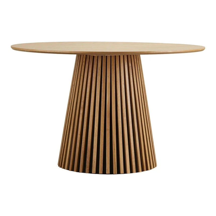 Osaka Round Dining Table - 4 Seater - 120cm - Slatted Base - Oak