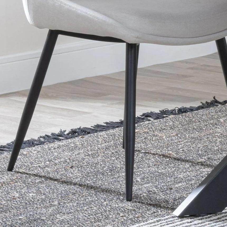 Darwin Dining Chair - Cream Fabric - Black Legs