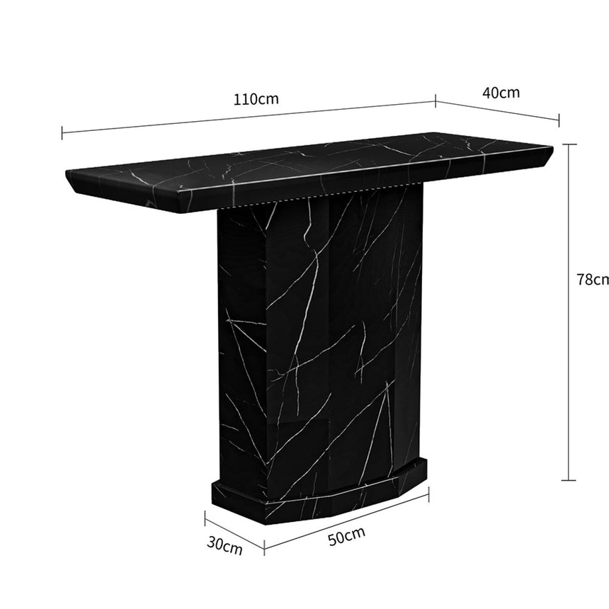 Naples Console Table - Black Marble