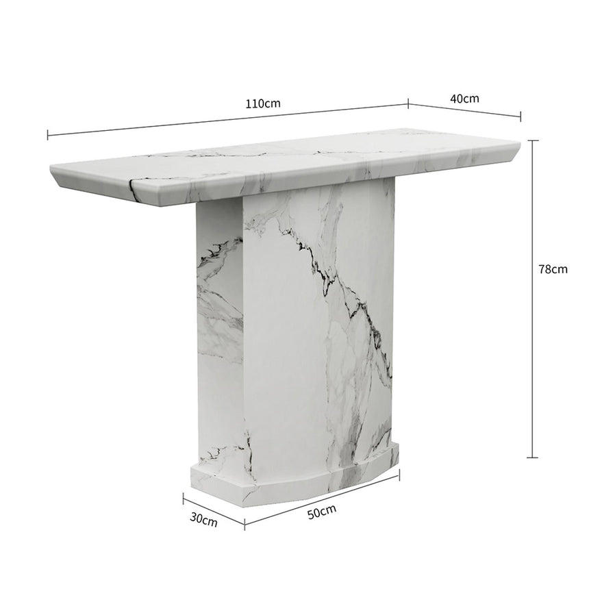 Naples Console Table - White Marble