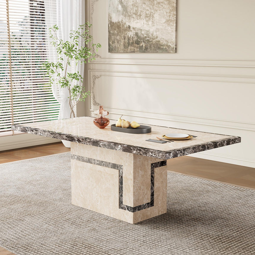 Venice Dining Table - Cream Marble - Sizes Available