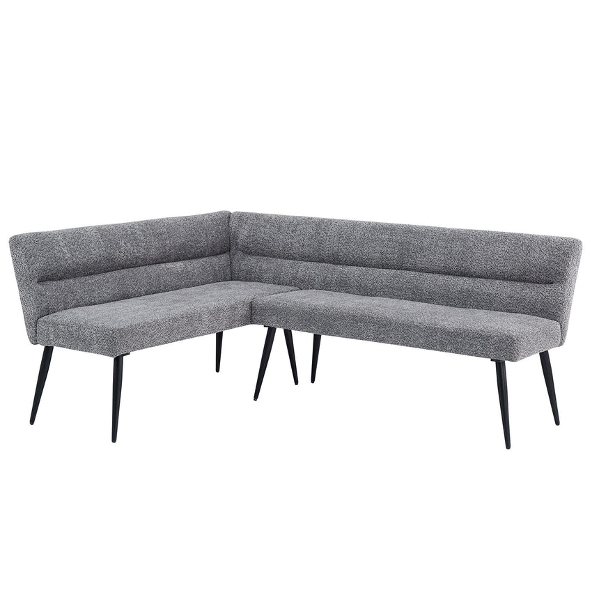 Monza Corner Dining Bench - Grey Fabric - LHF