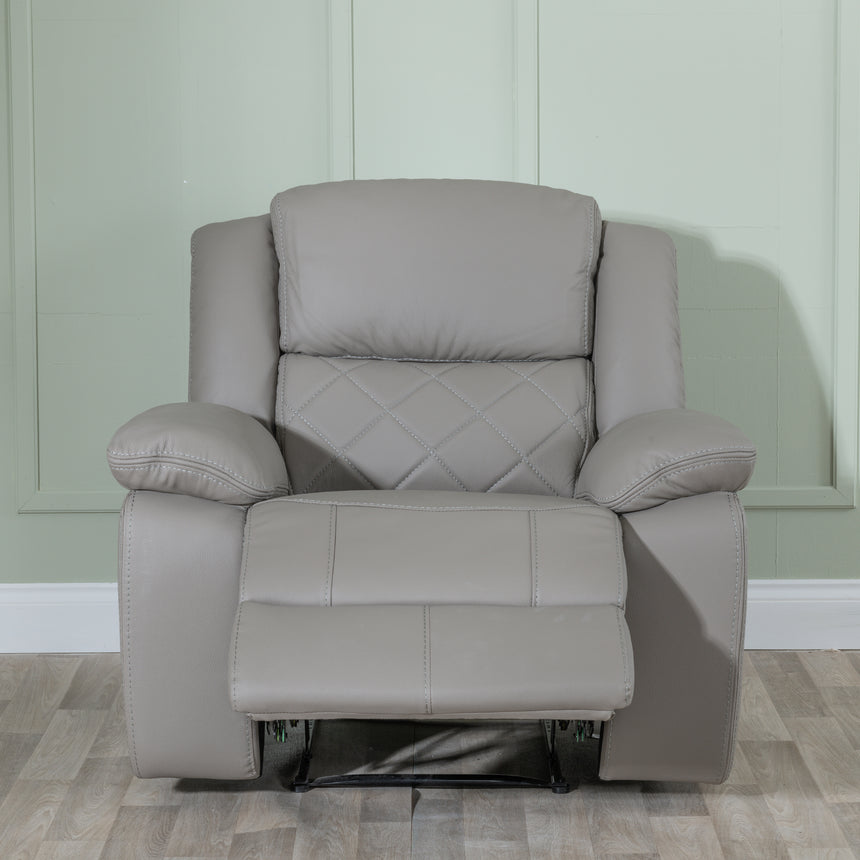 Sidcup Light Grey Leather Recliner Armchair