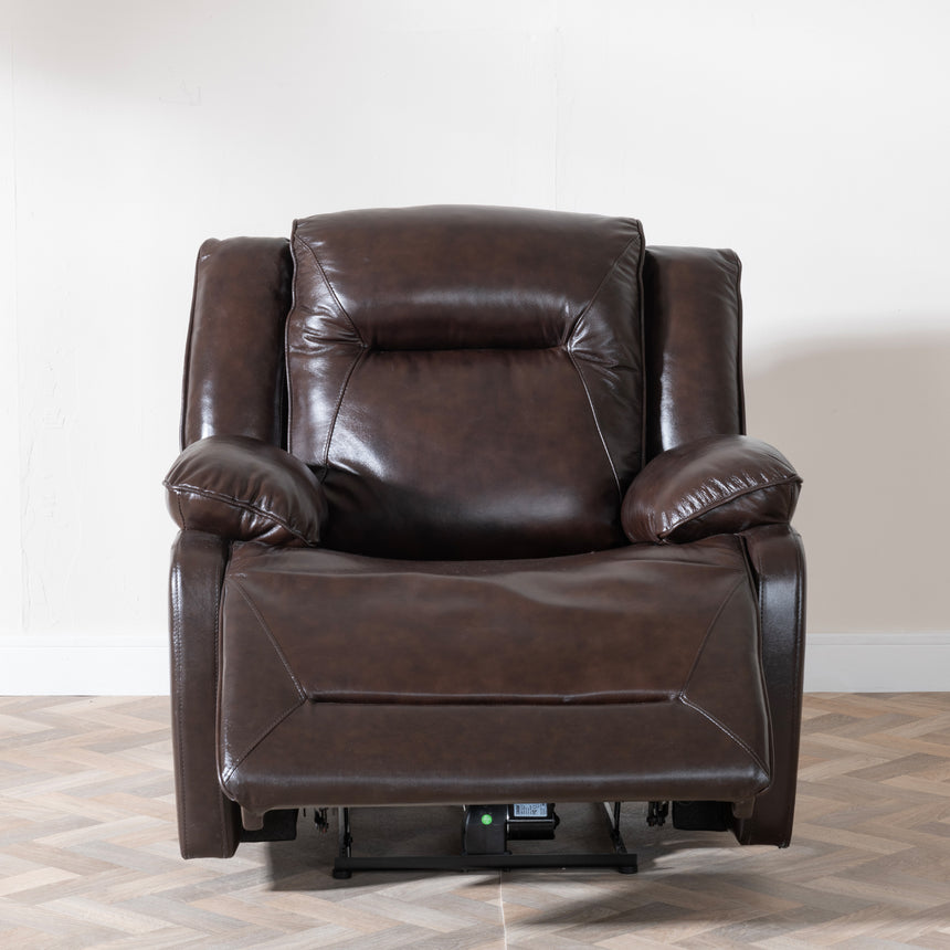 Abruzzo Dark Brown Leather Recliner Armchair