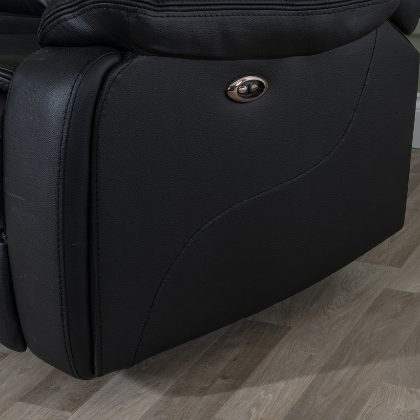 Stamford Black Leather Recliner Armchair