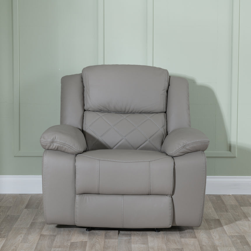 Sidcup Light Grey Leather Recliner Armchair