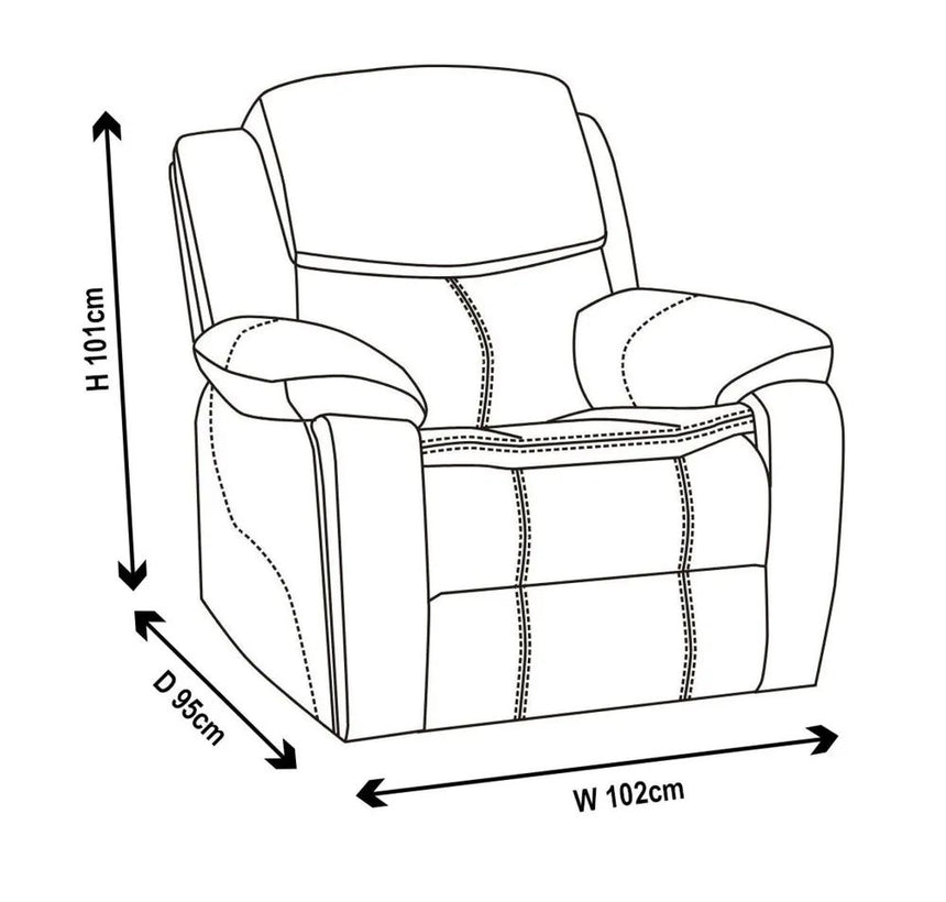 Stamford Black Leather Recliner Armchair