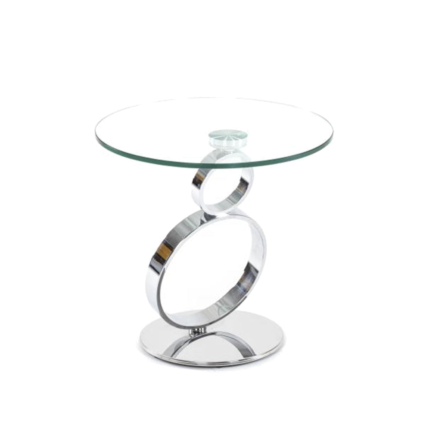 Prato Glass Top Round Side Table