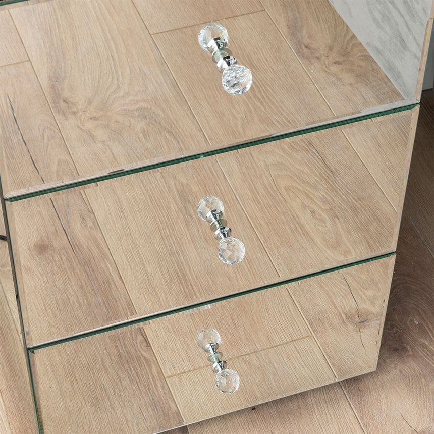 Messina Mirrored 3 Drawer Bedside Cabinet