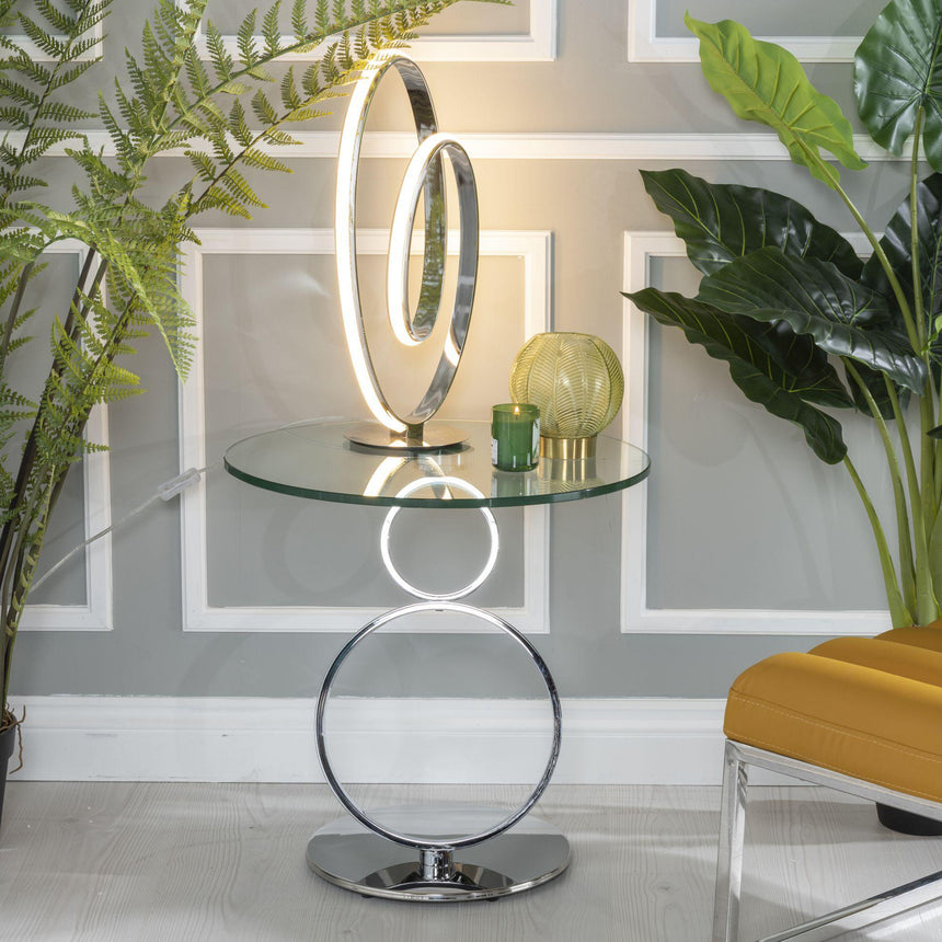 Prato Glass Top Round Side Table