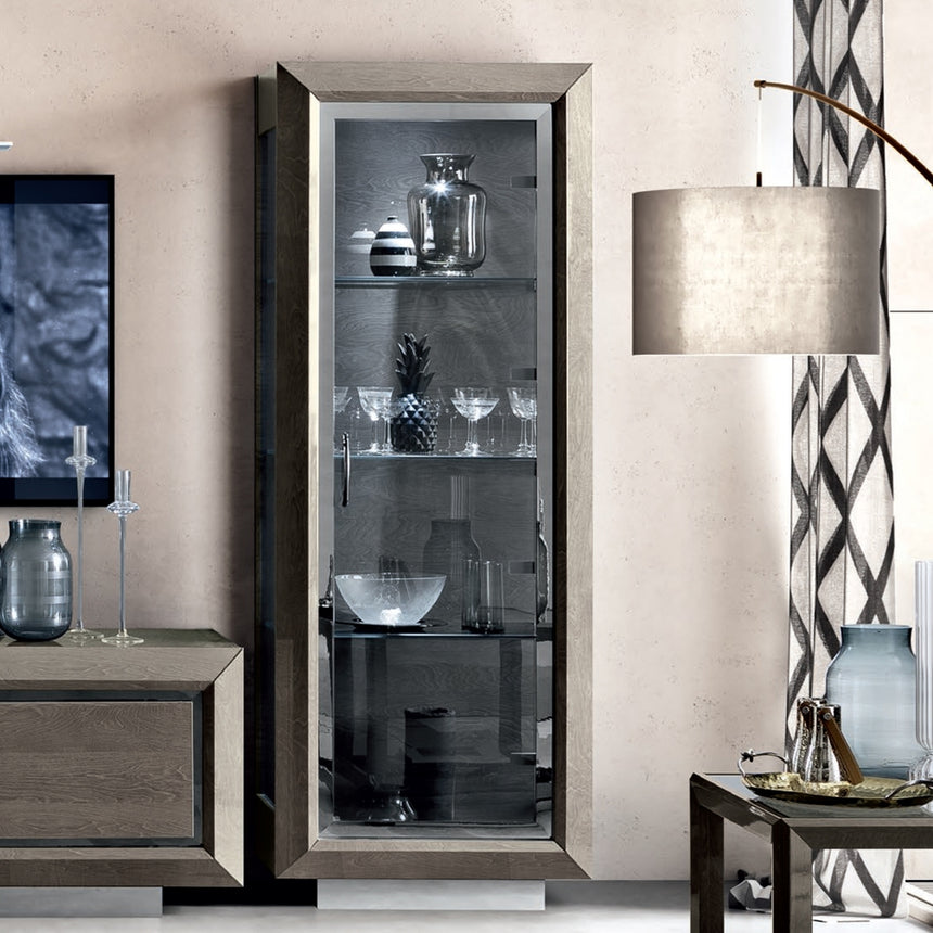 Modum Elite Silver Birch Italian 1 Door Vitrine