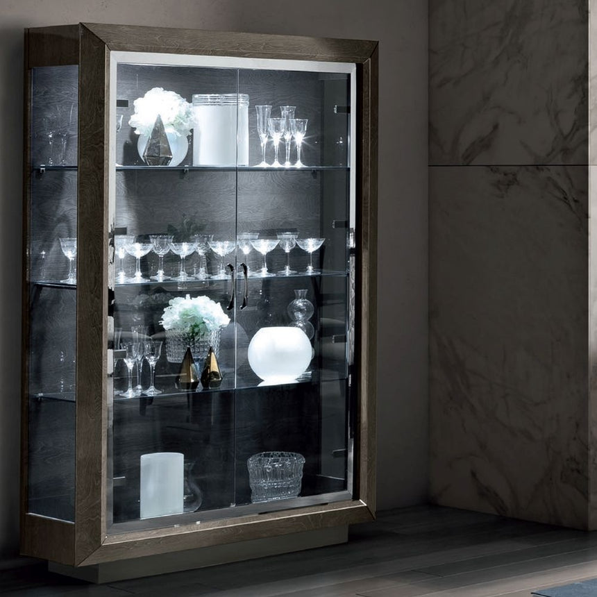 Modum Elite Silver Birch Italian 2 Door Vitrine