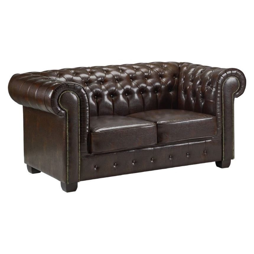 Chesterfield Antique Brown 2 Seater Sofa