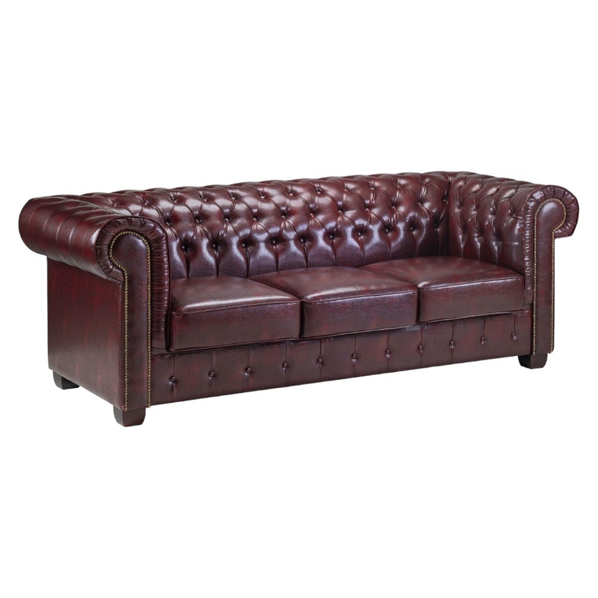 Chesterfield Oxblood Red 3 Seater Sofa