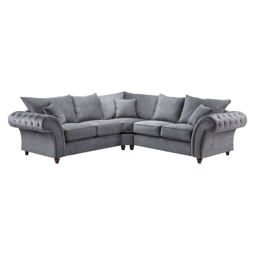 Windsor Fullback Grey Large Corner Sofa