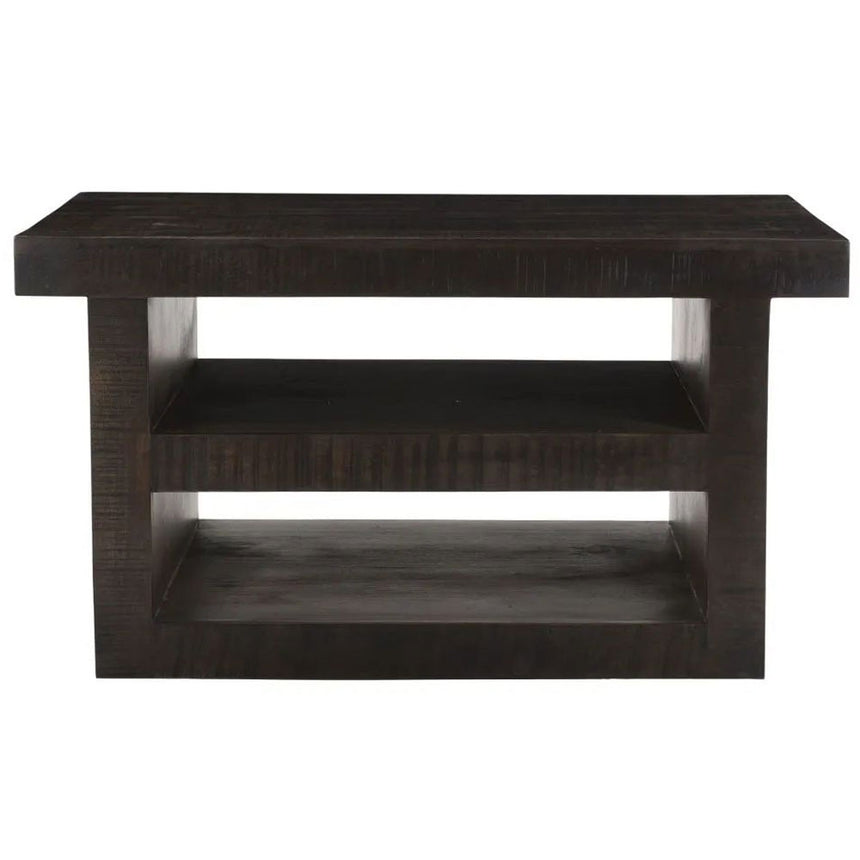Dakota Mango Wood TV Unit, Indian Dark Walnut Rustic Finish, Medium Cabinet 110cm, Stand Upto 43in Plasma TV - H 60cm
