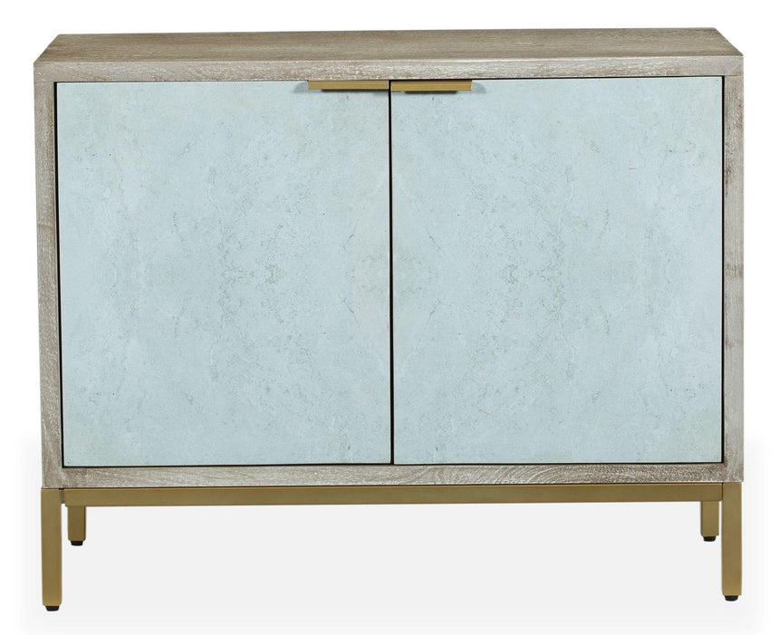 Temis Faux Marble Finish Grey Washed 2 Door Small Sideboard