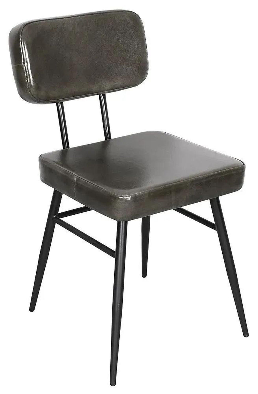 Louise Bottle Green Leather Dining Chair-2