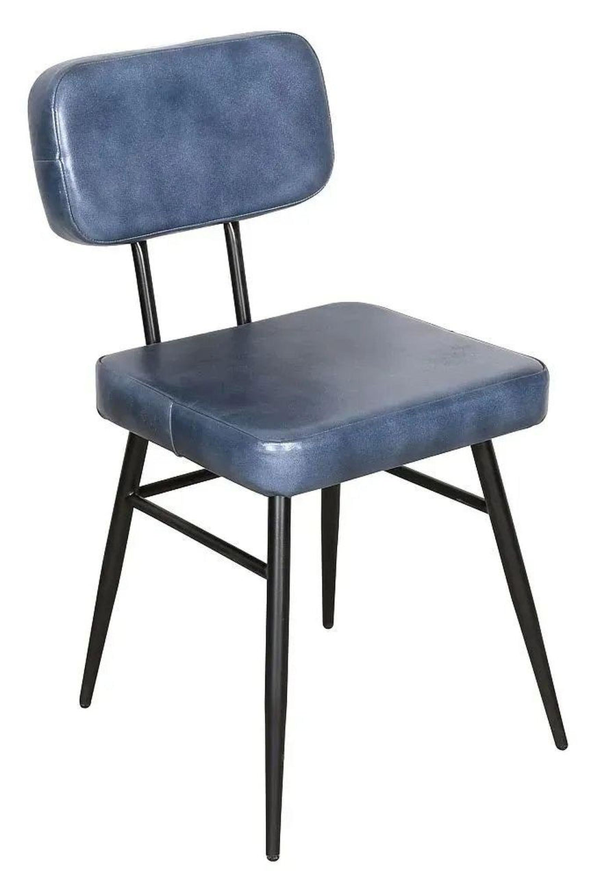 Stanton Navy Blue Leather Dining Armchair