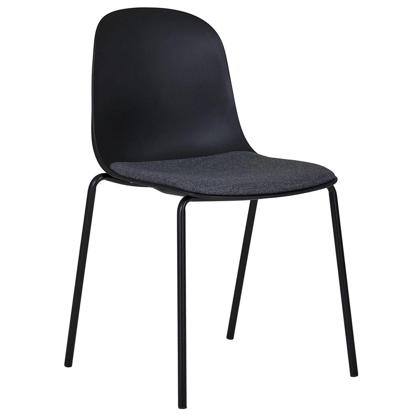 2 x Madalena Black Fabric Dining Chair