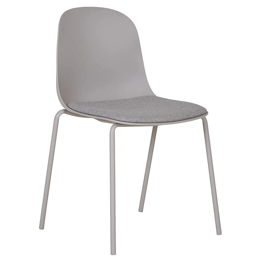 2 x Madalena Light Grey Fabric Dining Chair