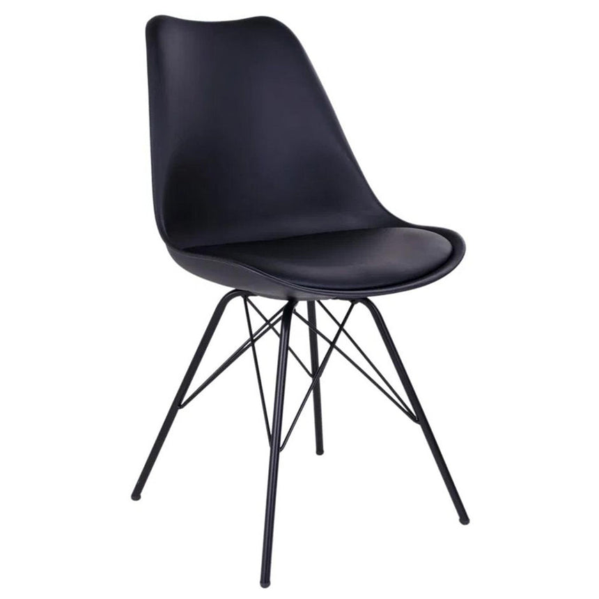 2 x Oslo Black Faux Leather Dining Chair