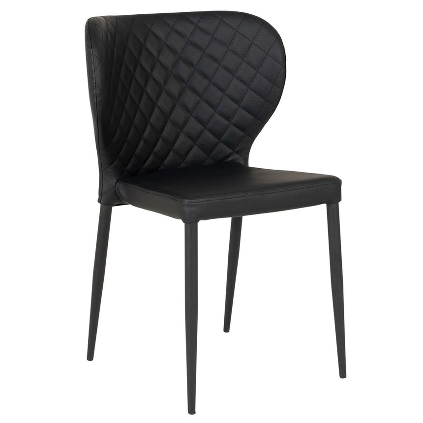 2 x Pisa Black Faux Leather Dining Chair
