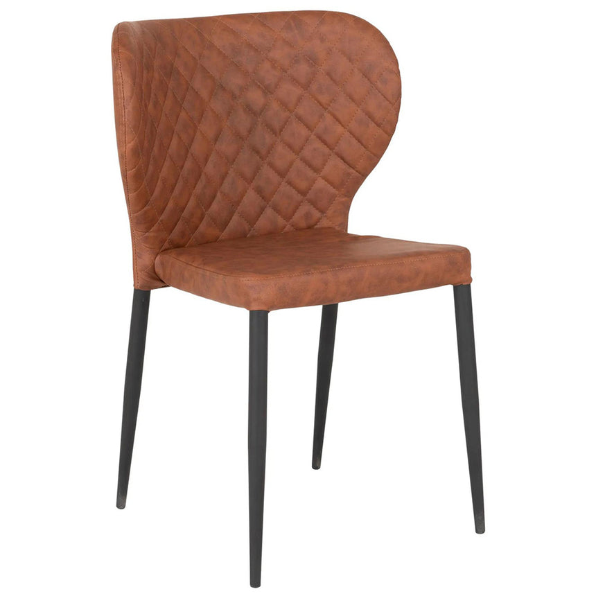 2 x Pisa Vintage Brown Faux Leather Dining Chair with Black Legs