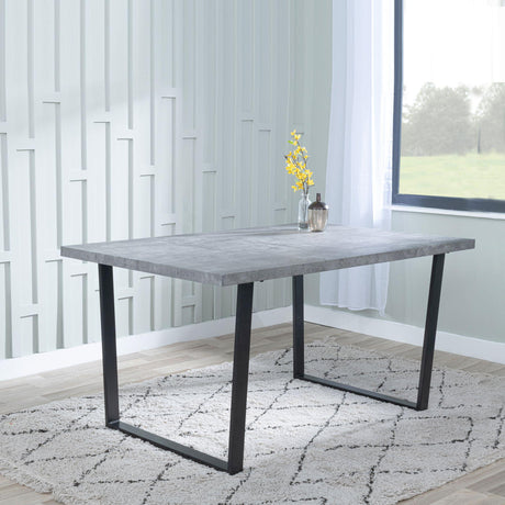 Clearance - Texas 6 Seater Grey Faux Concrete Dining Table - 180cm