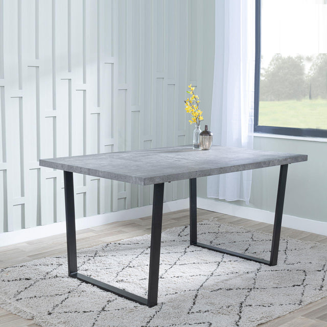 Clearance - Texas 6 Seater Grey Faux Concrete Dining Table - 180cm