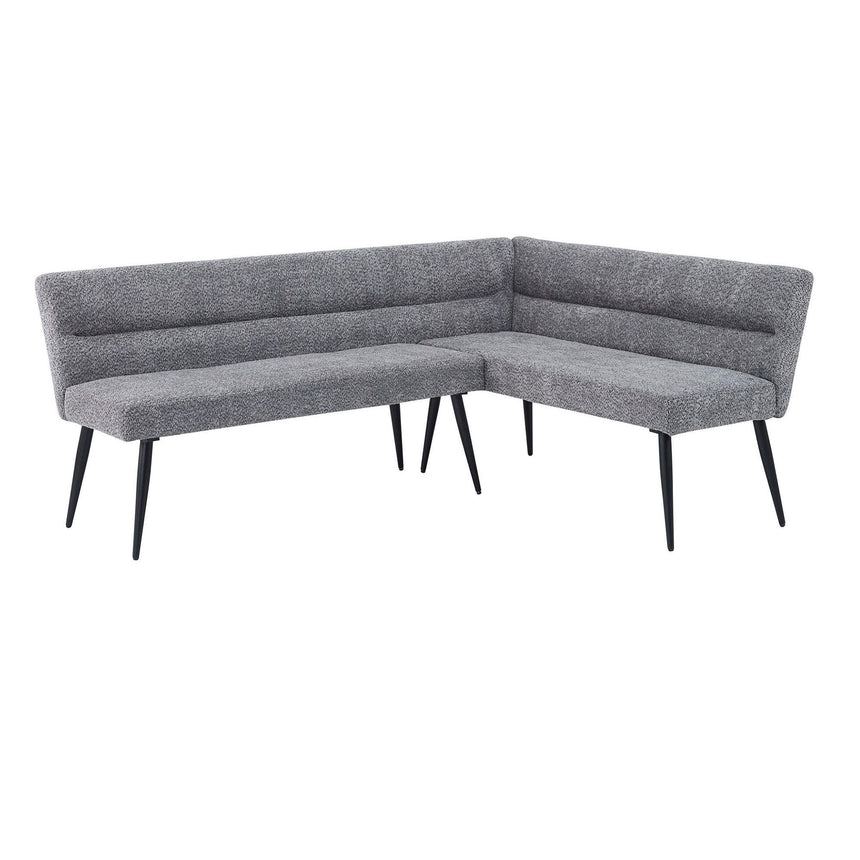 Heather Grey Fabric Corner Dining Bench - RHF